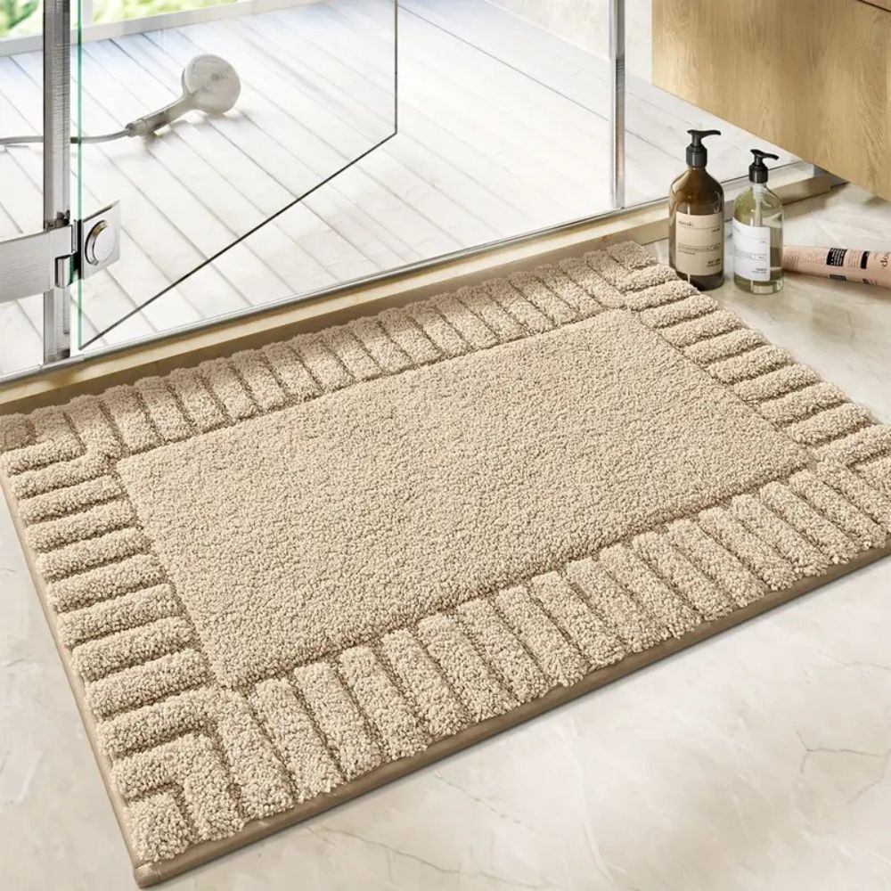 Minimalist Stripe - Non-Slip Bath Mat - Soft Flocking Material