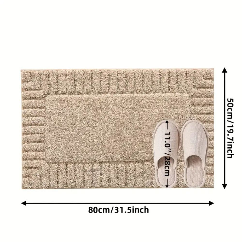 Minimalist Stripe - Non-Slip Bath Mat - Soft Flocking Material