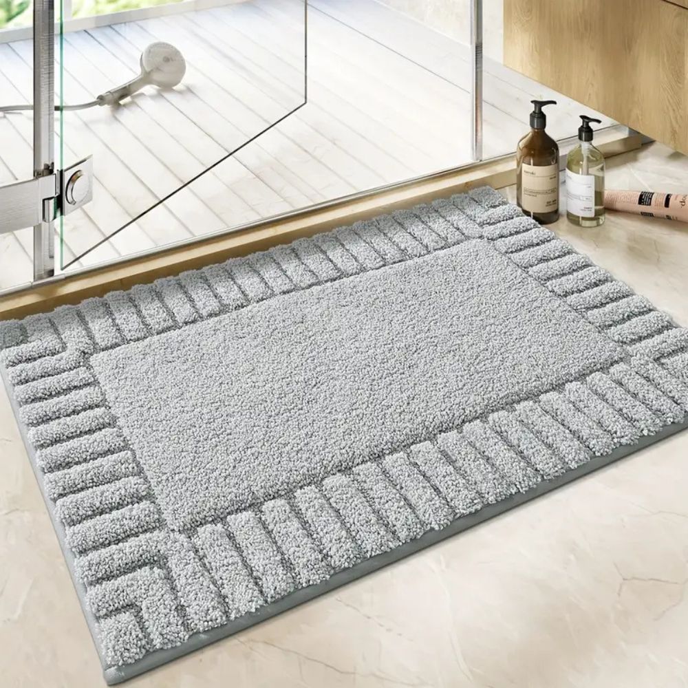 Minimalist Stripe - Non-Slip Bath Mat - Soft Flocking Material