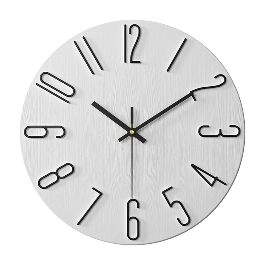Modern Wall Clock 30 cm Silent Minimalist Design - Plastic - Battery-Operated