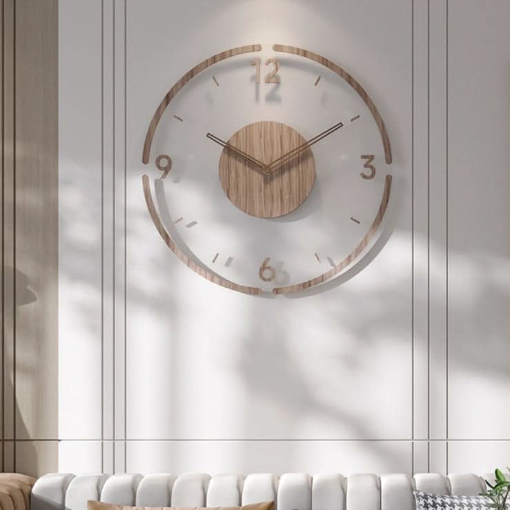 Modern Wall Clock - Real Wood - Silent Movement - Battery-Operated