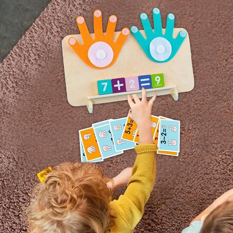 Montessori Toy Wooden Felt Board Finger Counting with Number Recognition