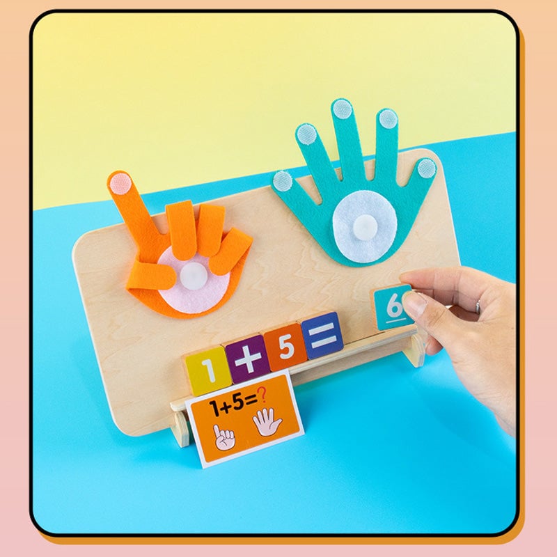 Montessori Toy Wooden Felt Board Finger Counting with Number Recognition