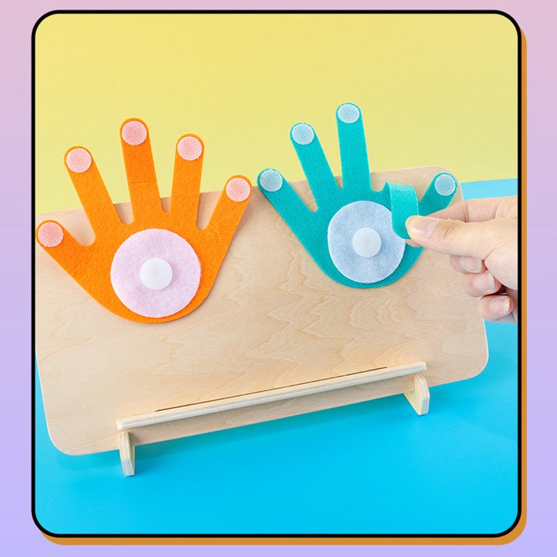 Montessori Toy Wooden Felt Board Finger Counting with Number Recognition