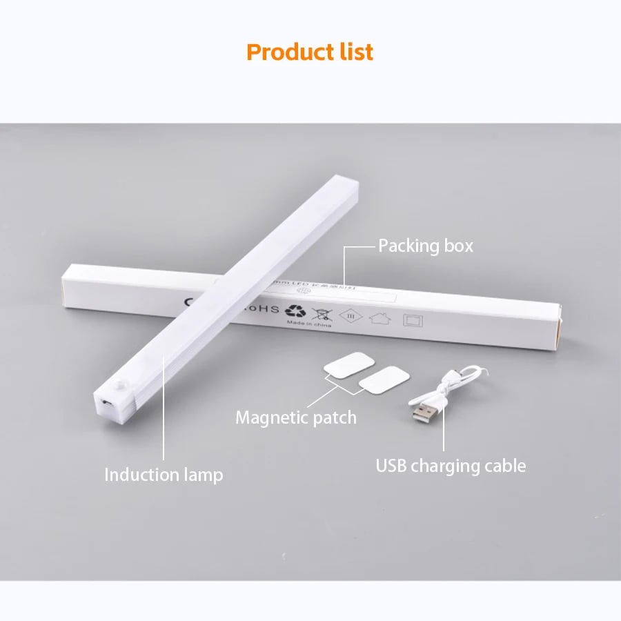 Motion Sensor LED Light | Rechargeable Type-C Battery, Adjustable Brightness | Magnetic Mount, Up to 70 Days Use