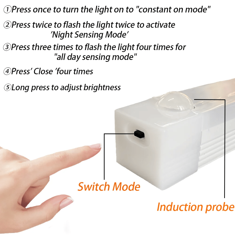 Motion Sensor LED Light | Rechargeable Type-C Battery, Adjustable Brightness | Magnetic Mount, Up to 70 Days Use