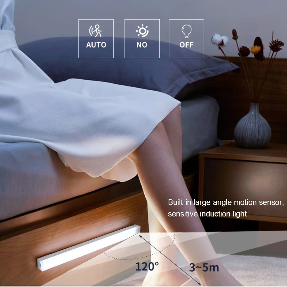 Motion Sensor LED Light | Rechargeable Type-C Battery, Adjustable Brightness | Magnetic Mount, Up to 70 Days Use