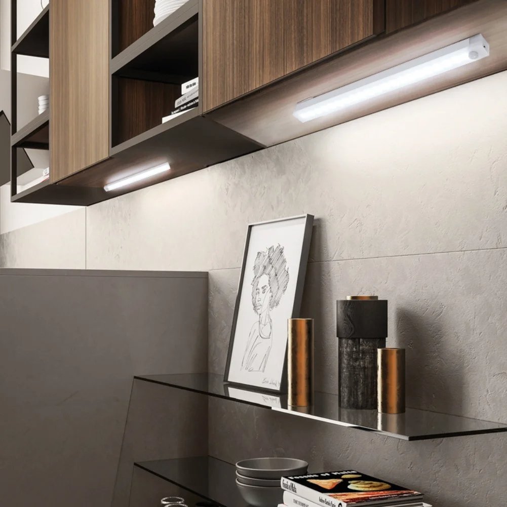 Motion Sensor LED Light | Rechargeable Type-C Battery, Adjustable Brightness | Magnetic Mount, Up to 70 Days Use