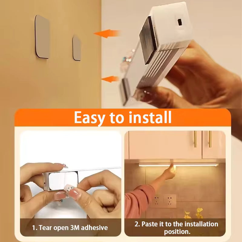 Motion Sensor LED Light | Rechargeable Type-C Battery, Adjustable Brightness | Magnetic Mount, Up to 70 Days Use