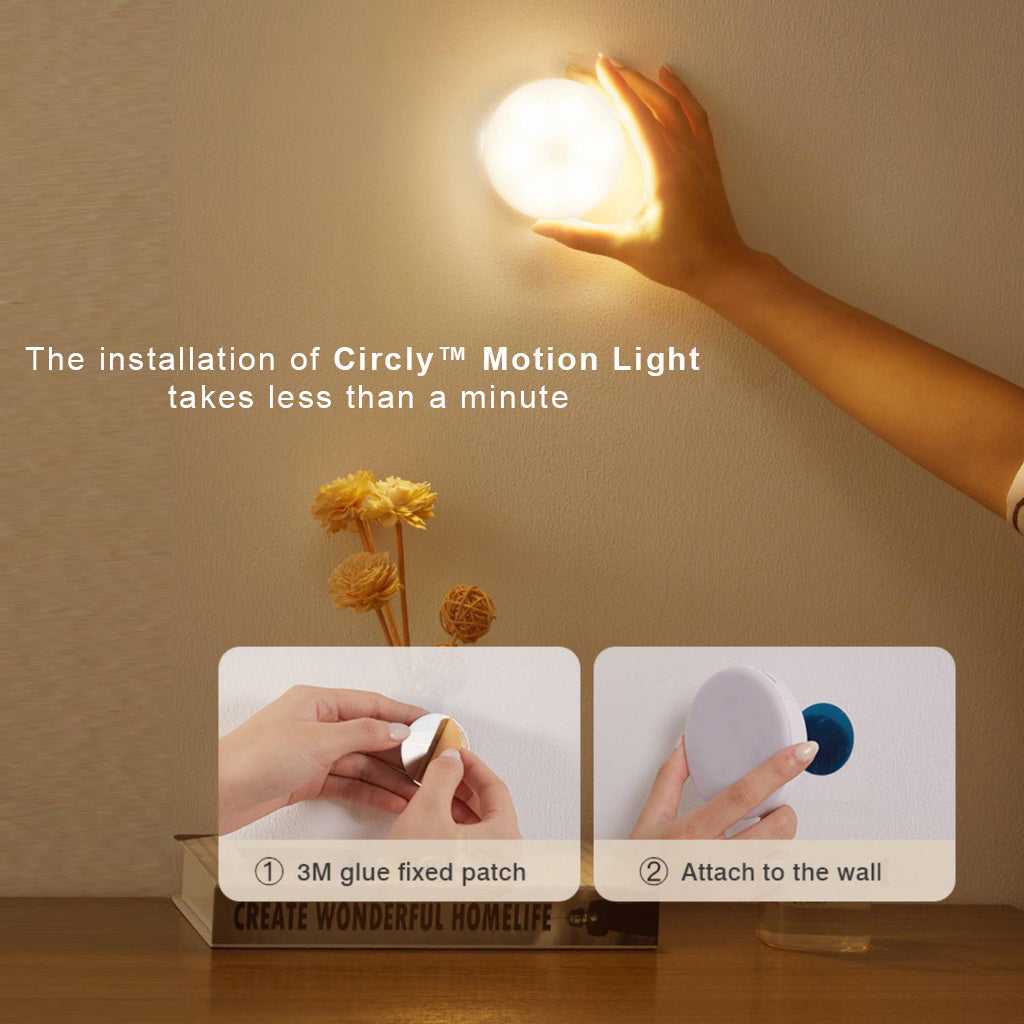Motion Sensor Night Light | Auto On/Off Detection | USB or Battery Powered, Tool-Free Install, 2/4/8 Pack Options Available