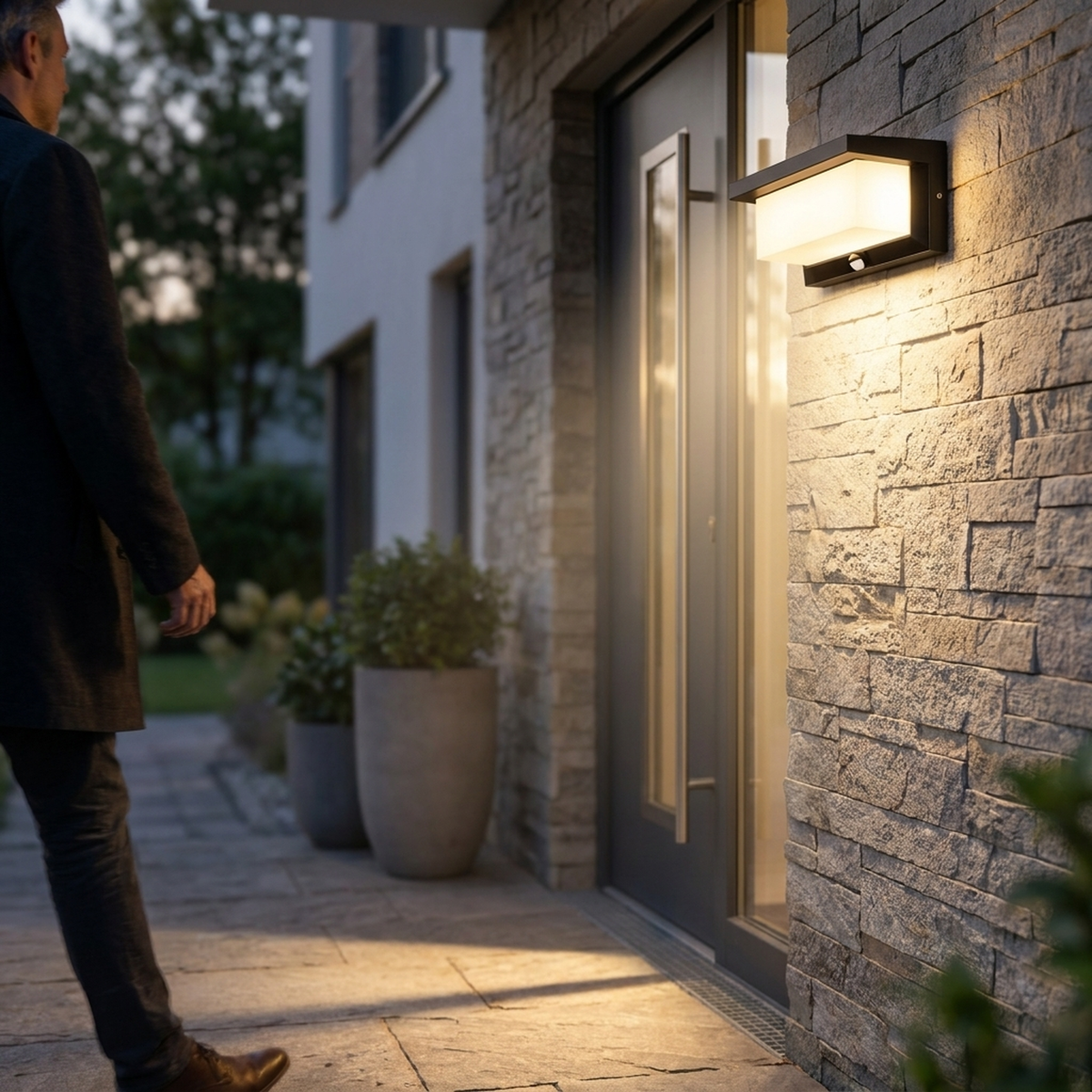 Motion Sensor Wall Light Outdoor Weatherproof Aluminium PC with 18 W LED