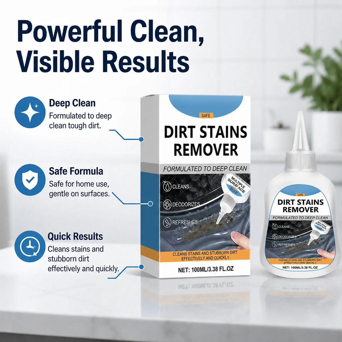 Mould Remover Gel | Deep-Penetrating Formula with Free Scrub Brush | Fast Mould & Mildew Stain Removal for Tiles and Grout