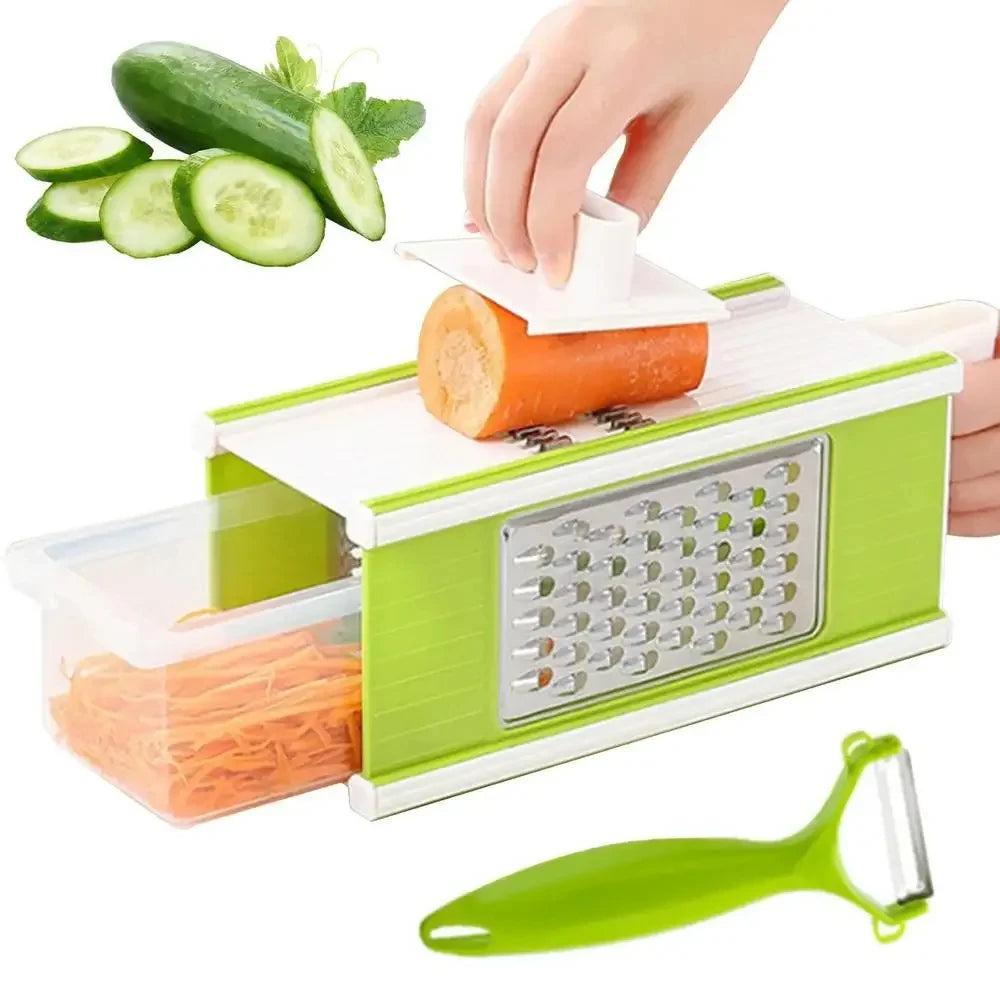 Multi Purpose Vegetable Slicer | Four Faces And Container