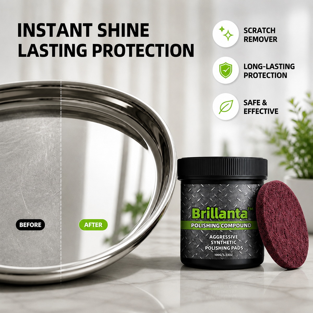 Multi-Surface Restoration Polish Metal Stone with Protective Shield