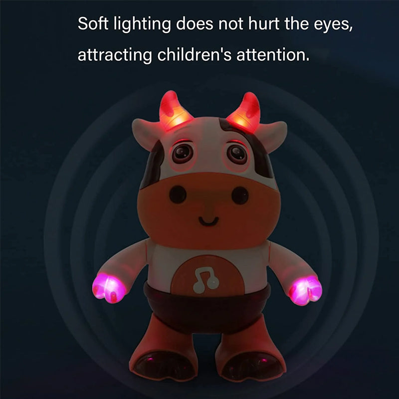 Musical Cow Toy ABS Plastic | Dancing Lights, Sounds and Swinging Arms | Develops Listening and Rhythm Skills in Babies