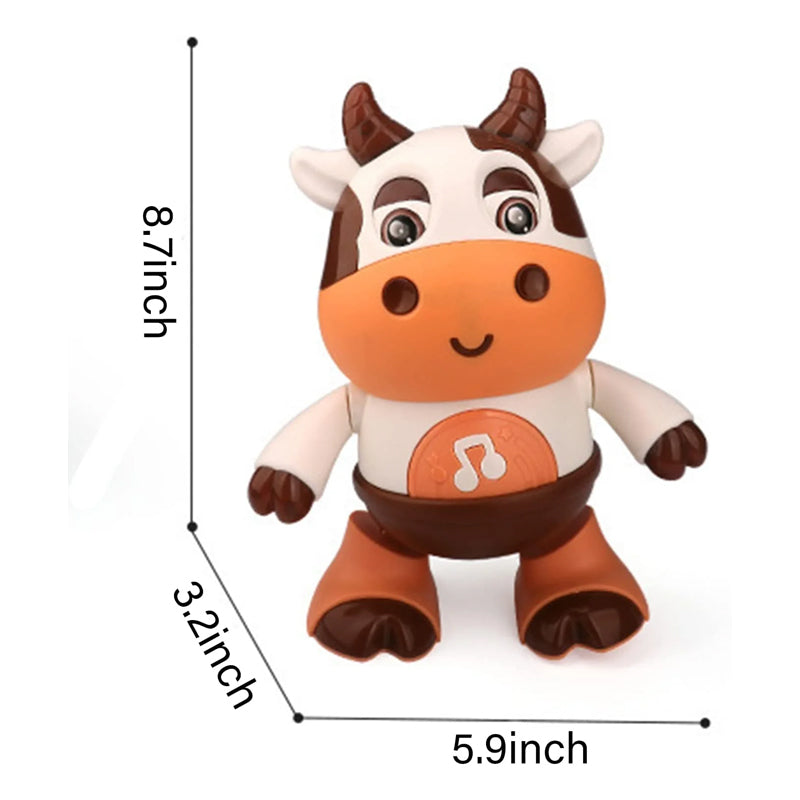 Musical Cow Toy ABS Plastic | Dancing Lights, Sounds and Swinging Arms | Develops Listening and Rhythm Skills in Babies