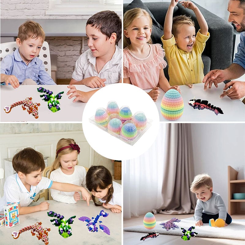 Mystery Toy Eggs Dragon Figures Fully Articulated ABS with Poseable Wings
