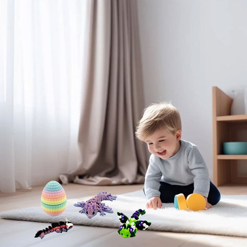 Mystery Toy Eggs Dragon Figures Fully Articulated ABS with Poseable Wings