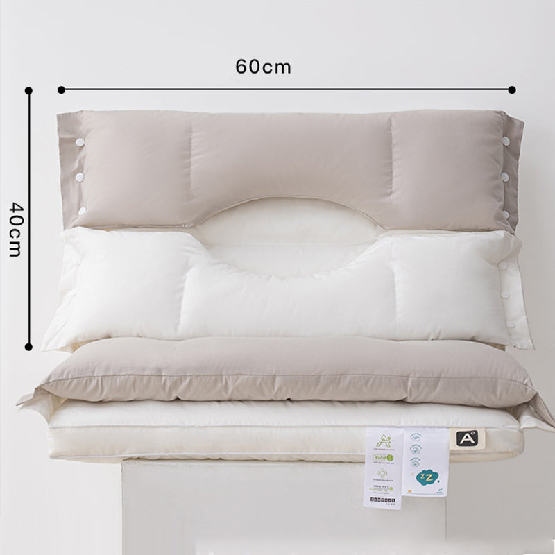 Neck Support Pillow Dual-Zone Adjustable Antibacterial with Washable Cover