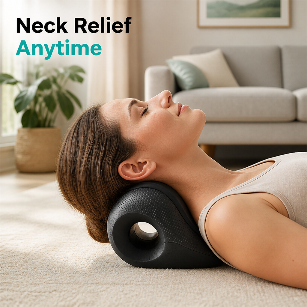 Neck Traction Pillow U-Shaped | Acupressure Nodes & Gravity Stretch | Relieves Neck, Shoulder and Posture Tension