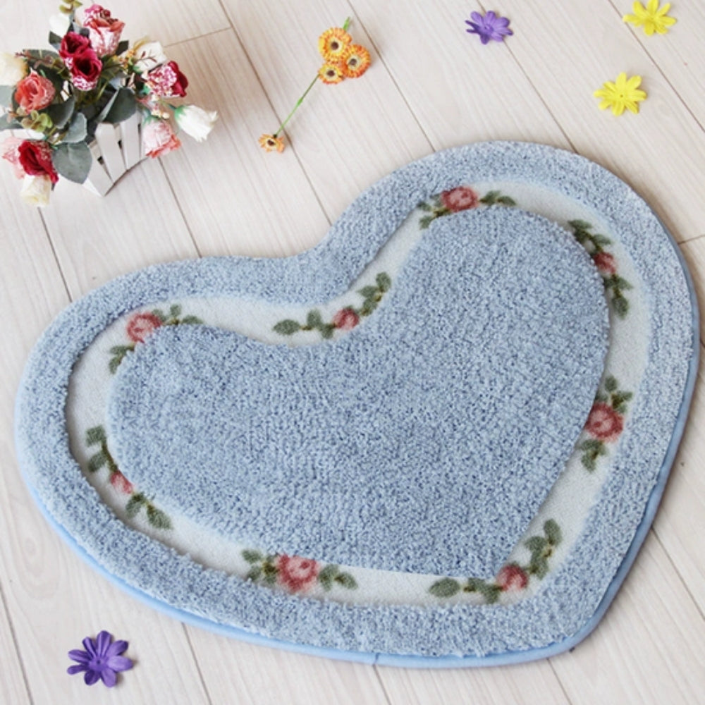 Non-Slip Bath Mat - Floral Tufted Microfiber Design