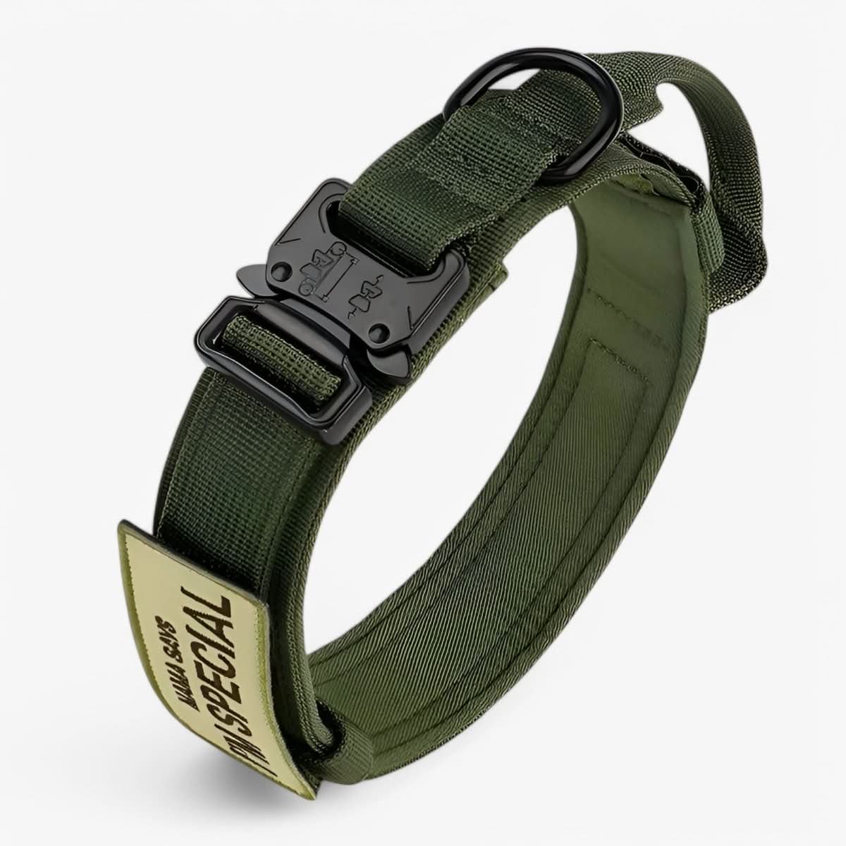 Nylon Dog Collar | Adjustable Tactical Collar with Patch Panel