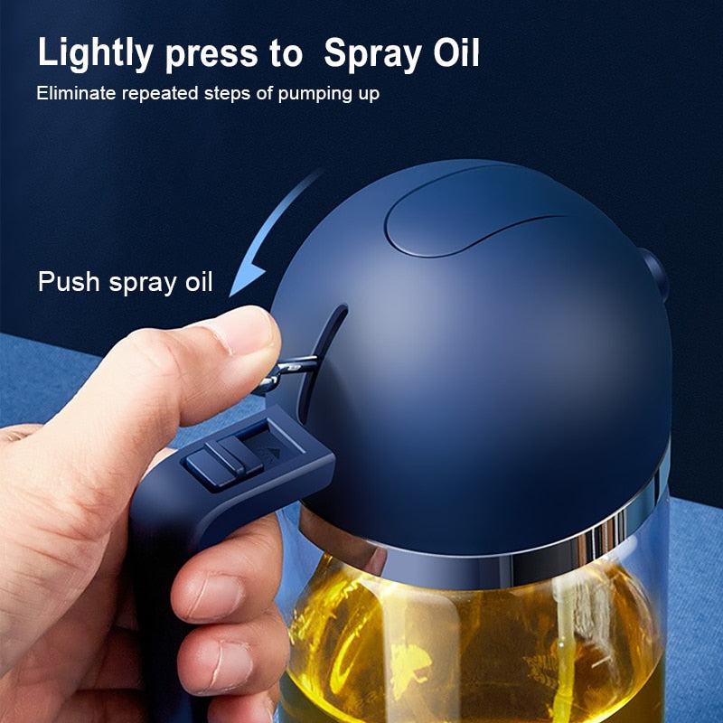 Oil Spray Dispenser Bottle Borosilicate Glass with One-Hand Trigger