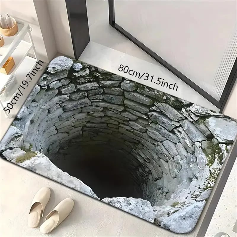 Optical Illusion Door Mat Diatomaceous Earth with Non-Slip Backing