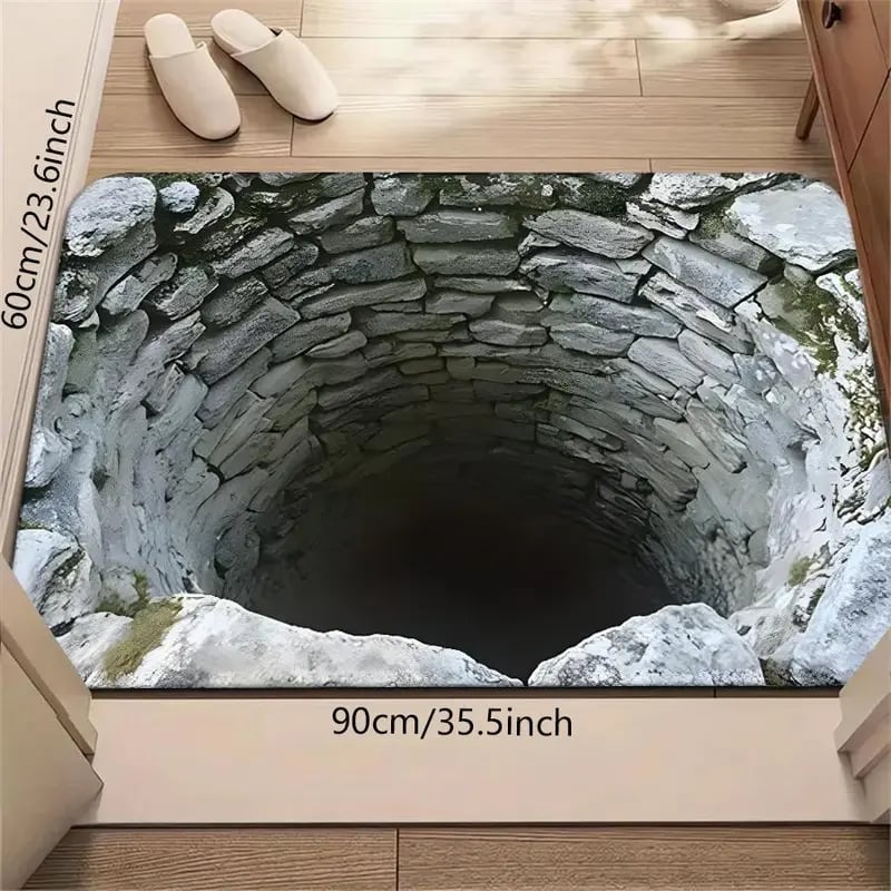 Optical Illusion Door Mat Diatomaceous Earth with Non-Slip Backing