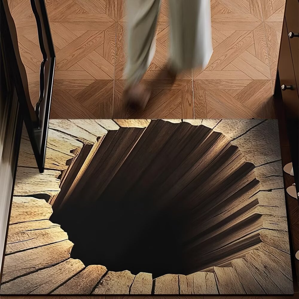 Optical Illusion Door Mat Diatomaceous Earth with Non-Slip Backing