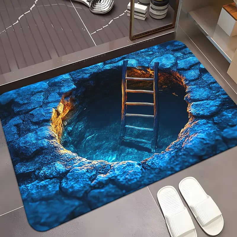 Optical Illusion Door Mat Diatomaceous Earth with Non-Slip Backing