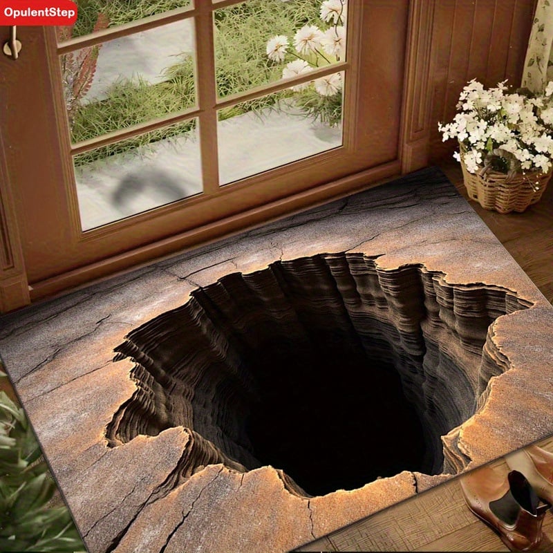 Optical Illusion Door Mat Diatomaceous Earth with Non-Slip Backing