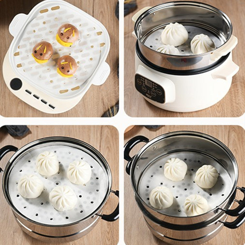Perforated Anti-Stick Steamer Paper 100/400pcs | Waterproof & Heat Resistant | Reusable Non-Stick Liner for Cooking