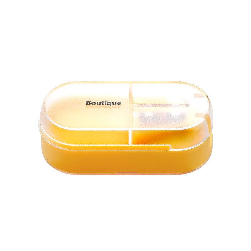 Pill Cutter & Storage Box Stainless Steel Blade | V-Shaped Grip for Accurate Splitting | 3 Compartments for Organised Doses