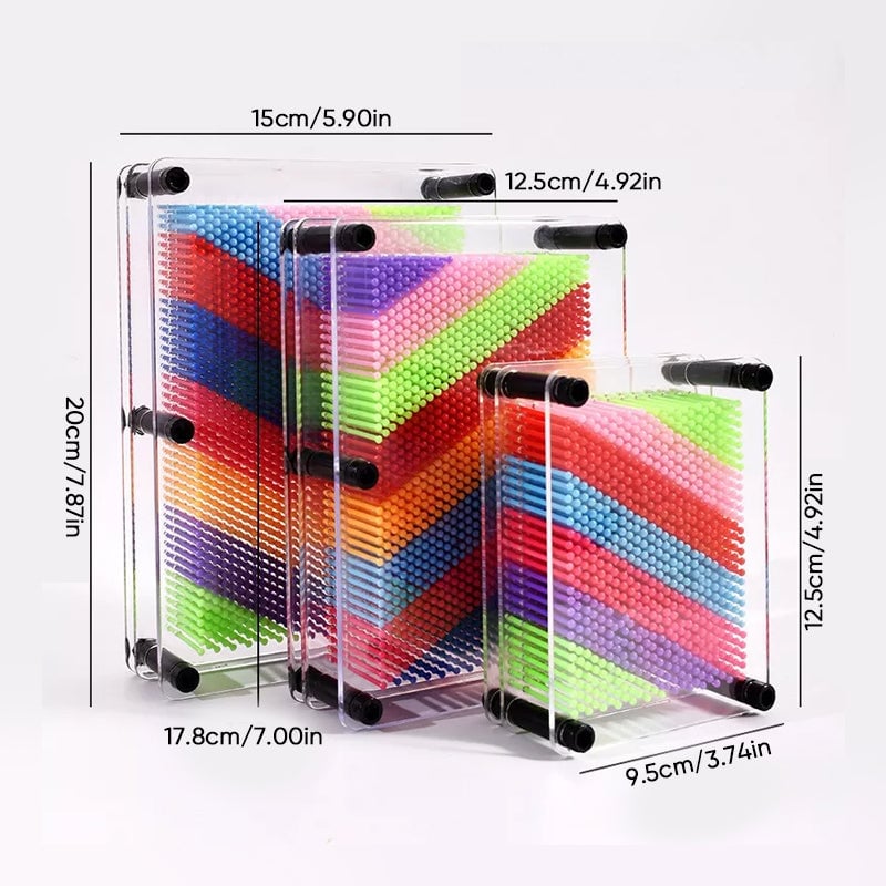 Pin Art Toy Plastic Sculpture Board Reusable Grid with Hand Face Imprint