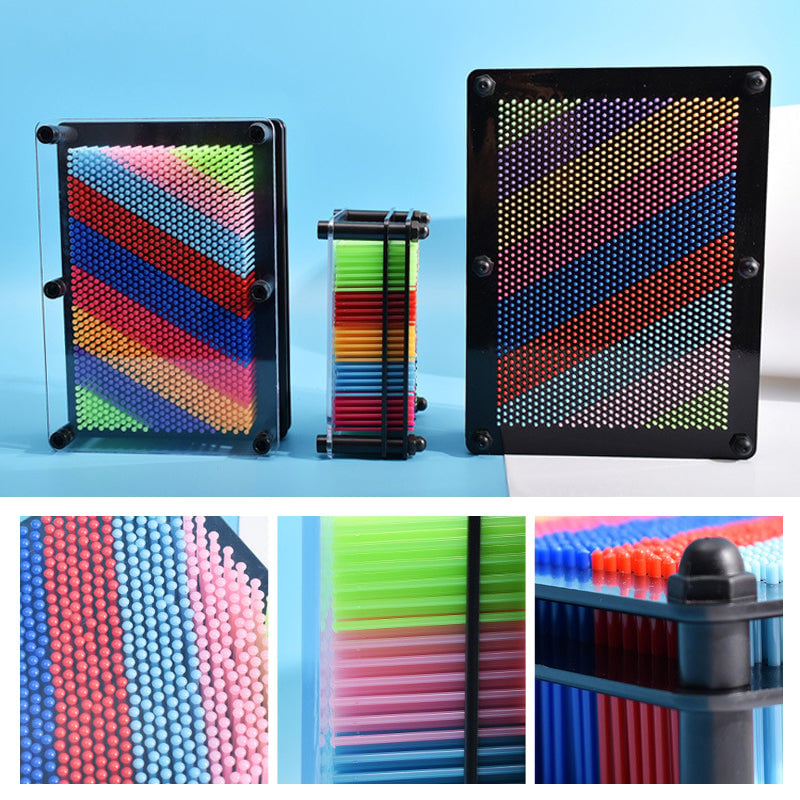 Pin Art Toy Plastic Sculpture Board Reusable Grid with Hand Face Imprint