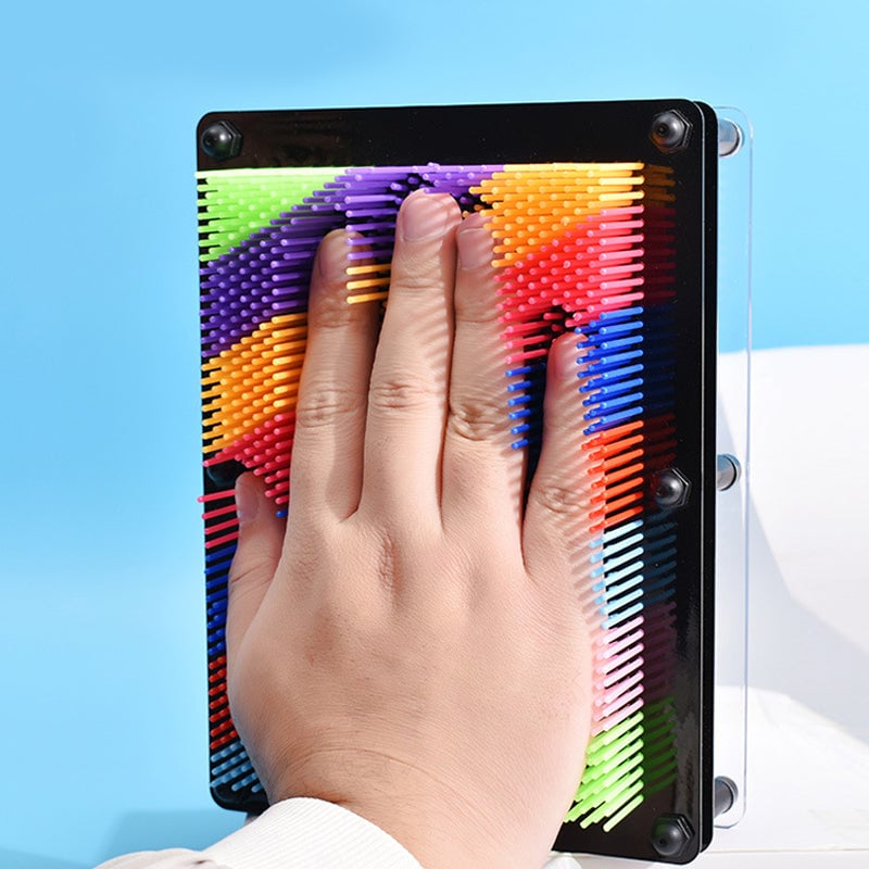 Pin Art Toy Plastic Sculpture Board Reusable Grid with Hand Face Imprint