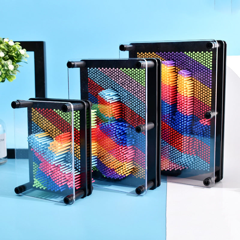 Pin Art Toy Plastic Sculpture Board Reusable Grid with Hand Face Imprint