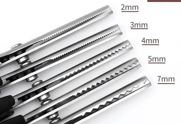 Pinking Shears Stainless Steel | Zigzag Serrated Blades in 5 Tooth Widths | Fray-Free Fabric and Leather Edges