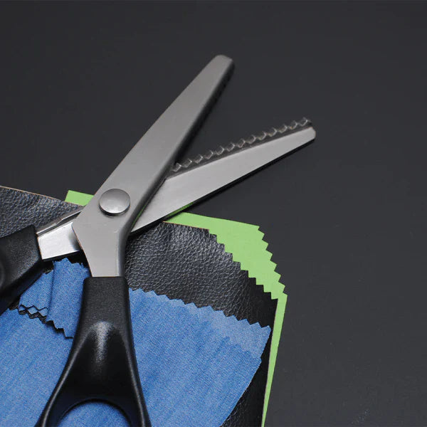 Pinking Shears Stainless Steel | Zigzag Serrated Blades in 5 Tooth Widths | Fray-Free Fabric and Leather Edges