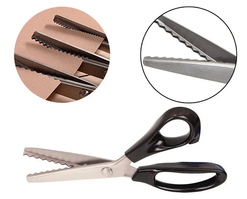 Pinking Shears Stainless Steel | Zigzag Serrated Blades in 5 Tooth Widths | Fray-Free Fabric and Leather Edges