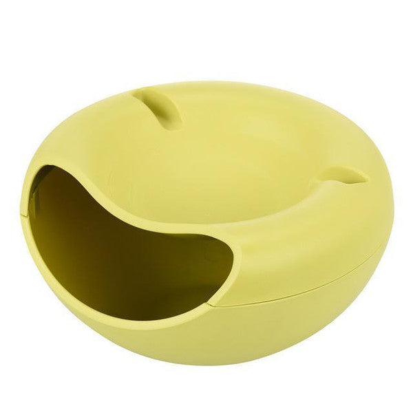 Pistachio Nut Bowl with Shell Storage | Dual Compartment Snack Organiser | Built-In Phone Stand, Decorative Bowl