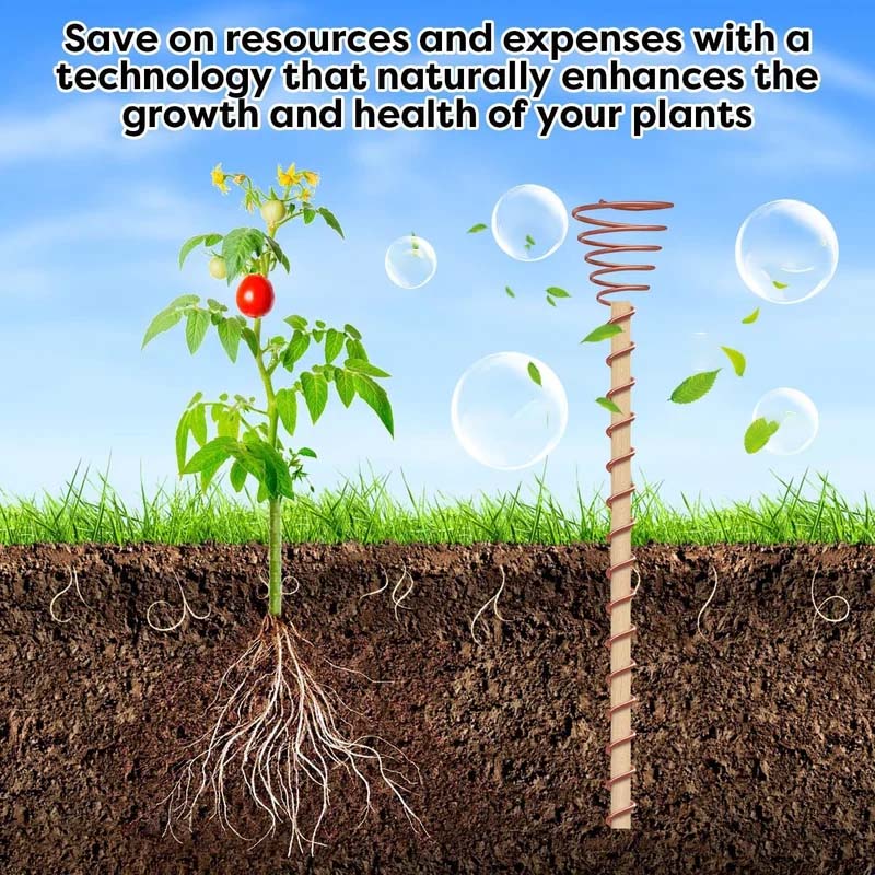 Plant Growth Antenna Stake Pure Copper Garden with No Electricity Needed