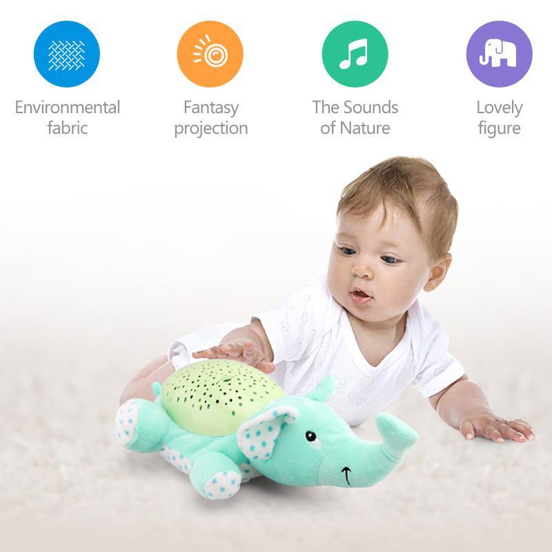 Plush Night Light Toy with Star Projector | Soothing Music & Soft Glow | Helps Babies Settle to Sleep Each Night