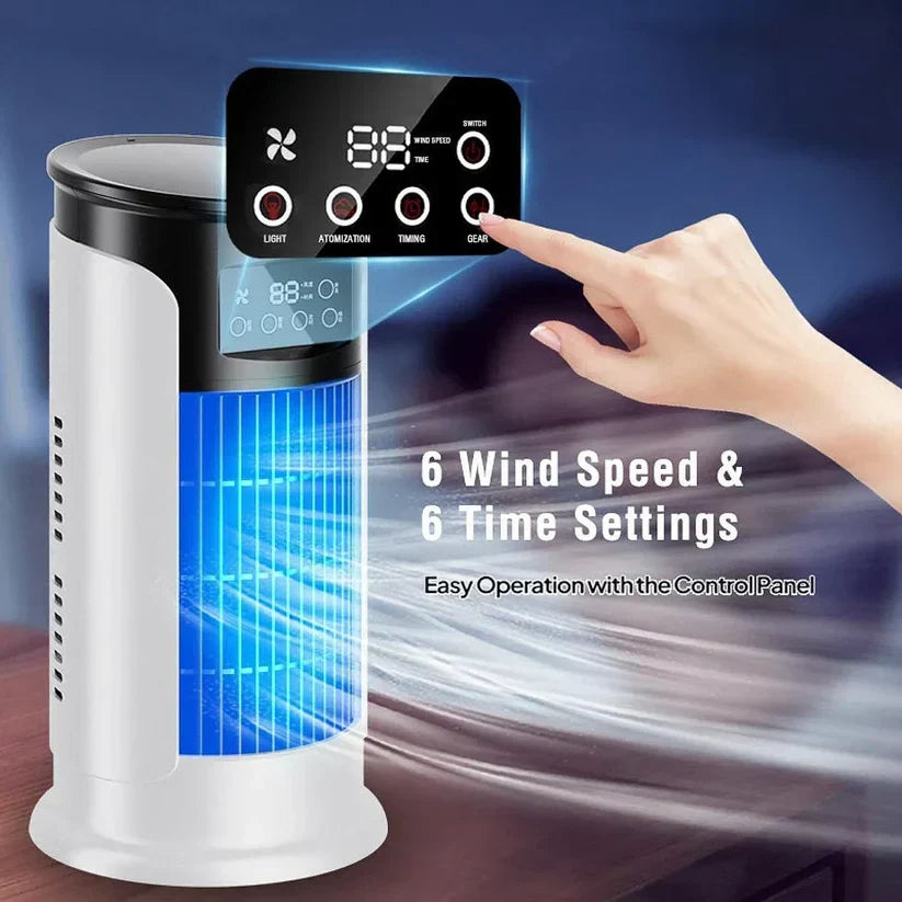 Portable Air Cooler | Windowless 5-in-1 Cooling & Humidifier | 300ml Tank, Caster Wheels, Ultra-Quiet Under 23dB
