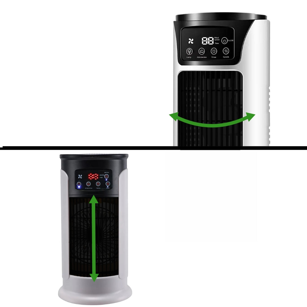 Portable Air Cooler | Windowless 5-in-1 Cooling & Humidifier | 300ml Tank, Caster Wheels, Ultra-Quiet Under 23dB