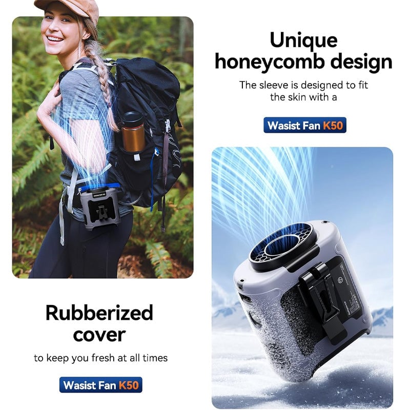 Portable Belt Fan Hands-Free Clip-On | Adjustable Speed USB Rechargeable | Lightweight ABS Plastic Build with Belt Clip