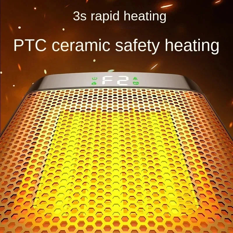 Portable Electric Heater 1500W | PTC Fast Heating with Flame Effect | Eco-Friendly, Low Energy & Quiet Operation