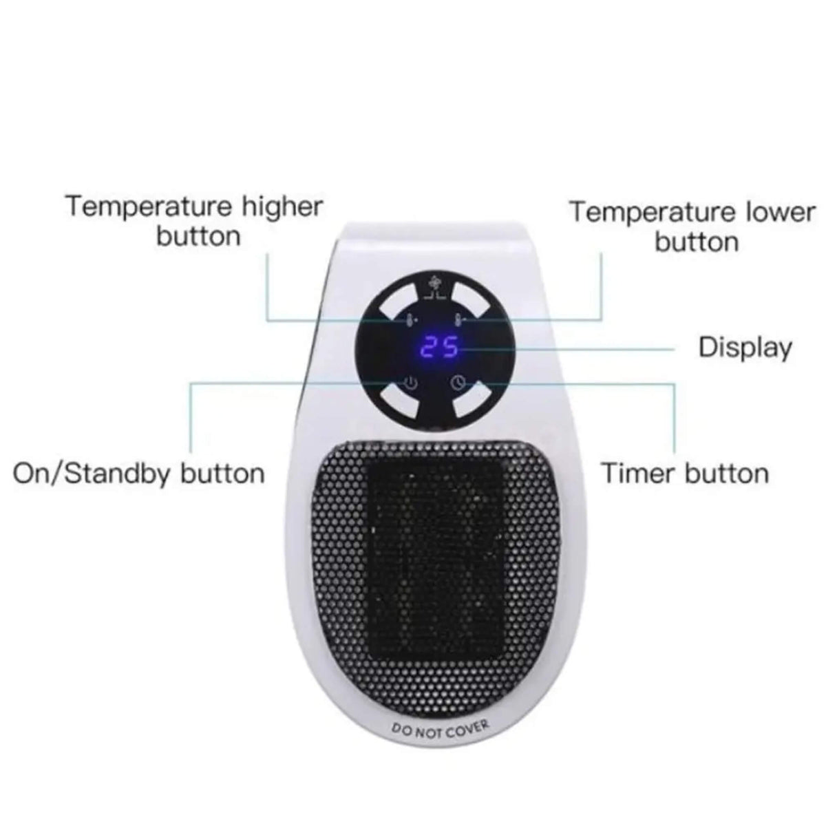 Portable Electric Panel Heater | Digital Thermostat 15-32°C | Quiet Heating with Programmable Timer for Rooms Up to 30m²