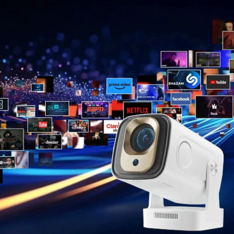 Portable Projector 1080P Full HD | Auto Focus, 200 ANSI Lumens | Remote Control, Compact ABS Travel-Friendly Design